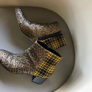 Sam Edelman • Edith Plaid & Glitter Booties